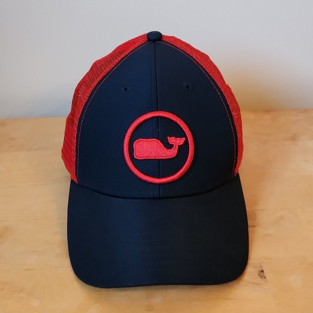 Vineyard Vines Red And Navy Blue Snapback Trucker Hat OS